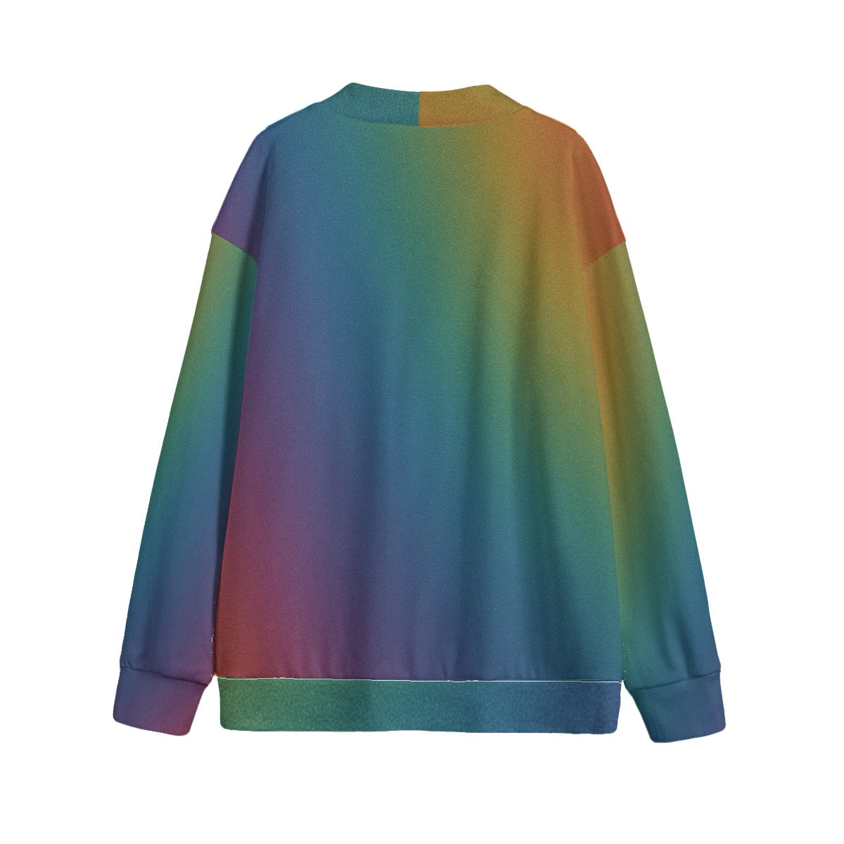 Unisex V-neck Knitted Fleece Cardigan With Button Closure