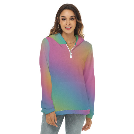 Women's Borg Fleece Hoodie With Half Zip