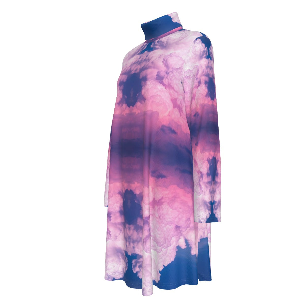 Women's High Neck Dress With Long Sleeve