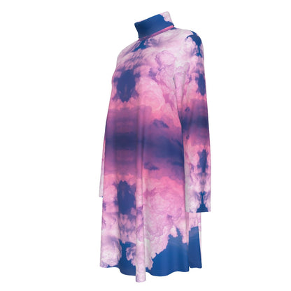 Women's High Neck Dress With Long Sleeve