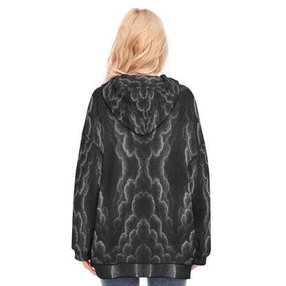 Women's Long Hoodie With Zipper Closure