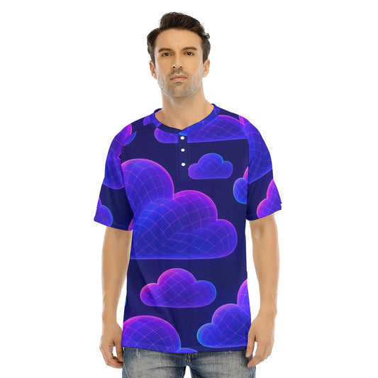 Men's Raglan Sleeve T-shirt With Button Closure