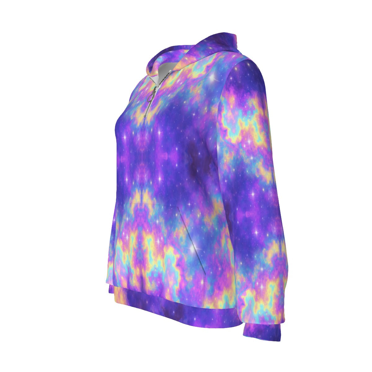 Women's Borg Fleece Hoodie With Half Zip