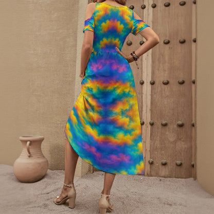 Women's V-neck Off-shoulder Dress