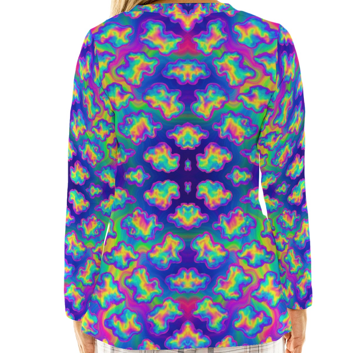 Women's Loose V-Neck T-Shirt With Long Sleeve