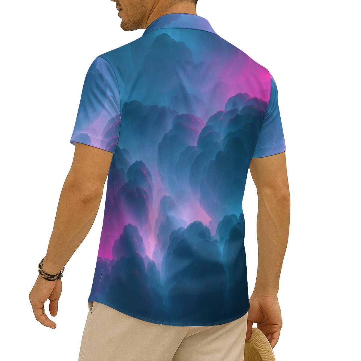 Men's Imitation Silk Short-Sleeved Shirt