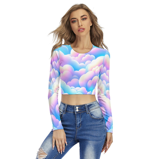 Women's Round Neck Crop Top T-Shirt