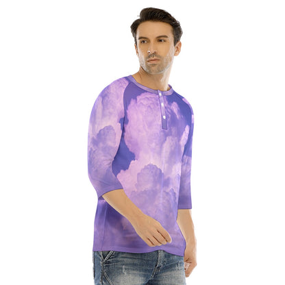 Men's Bracelet Sleeve T-shirt With Button Closure - view 2