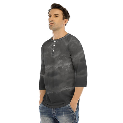 Men's Bracelet Sleeve T-shirt With Button Closure - view 3
