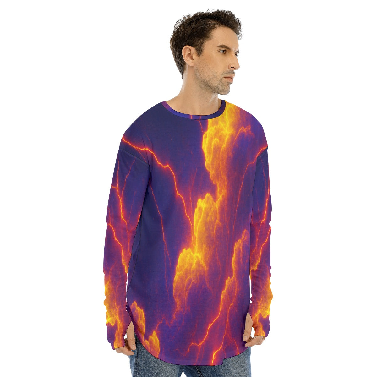 Men's Fingerless Long Sleeve T-shirt