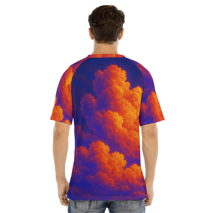 Men's Raglan Sleeve T-shirt With Button Closure