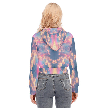 Women's Crop Top Hoodie With Zipper Closure