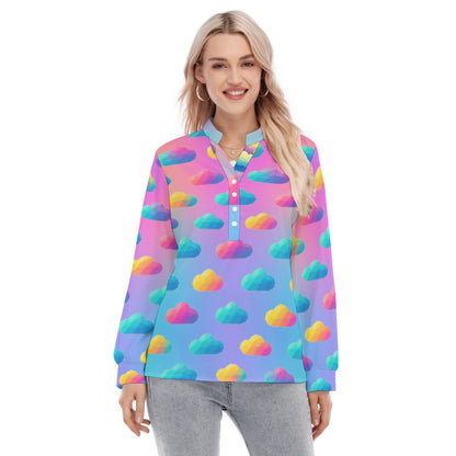 Women's Long Sleeve Blouse With Button Closure