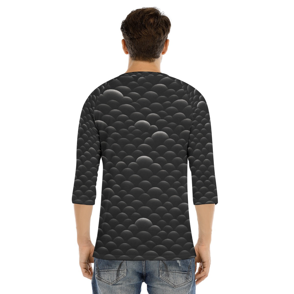Men's Bracelet Sleeve T-shirt With Button Closure - view 4