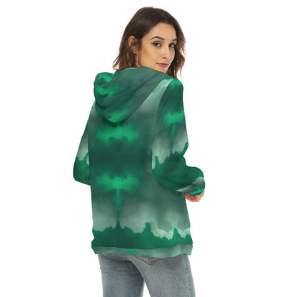 Women's Borg Fleece Hoodie With Half Zip