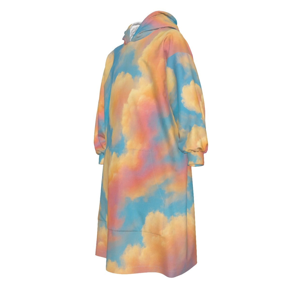 Unisex Kid's Sherpa Fleece Mid-Length Hoodie Blanket