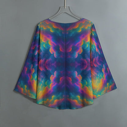 Women's V-neck T-shirt With Irregular Hem