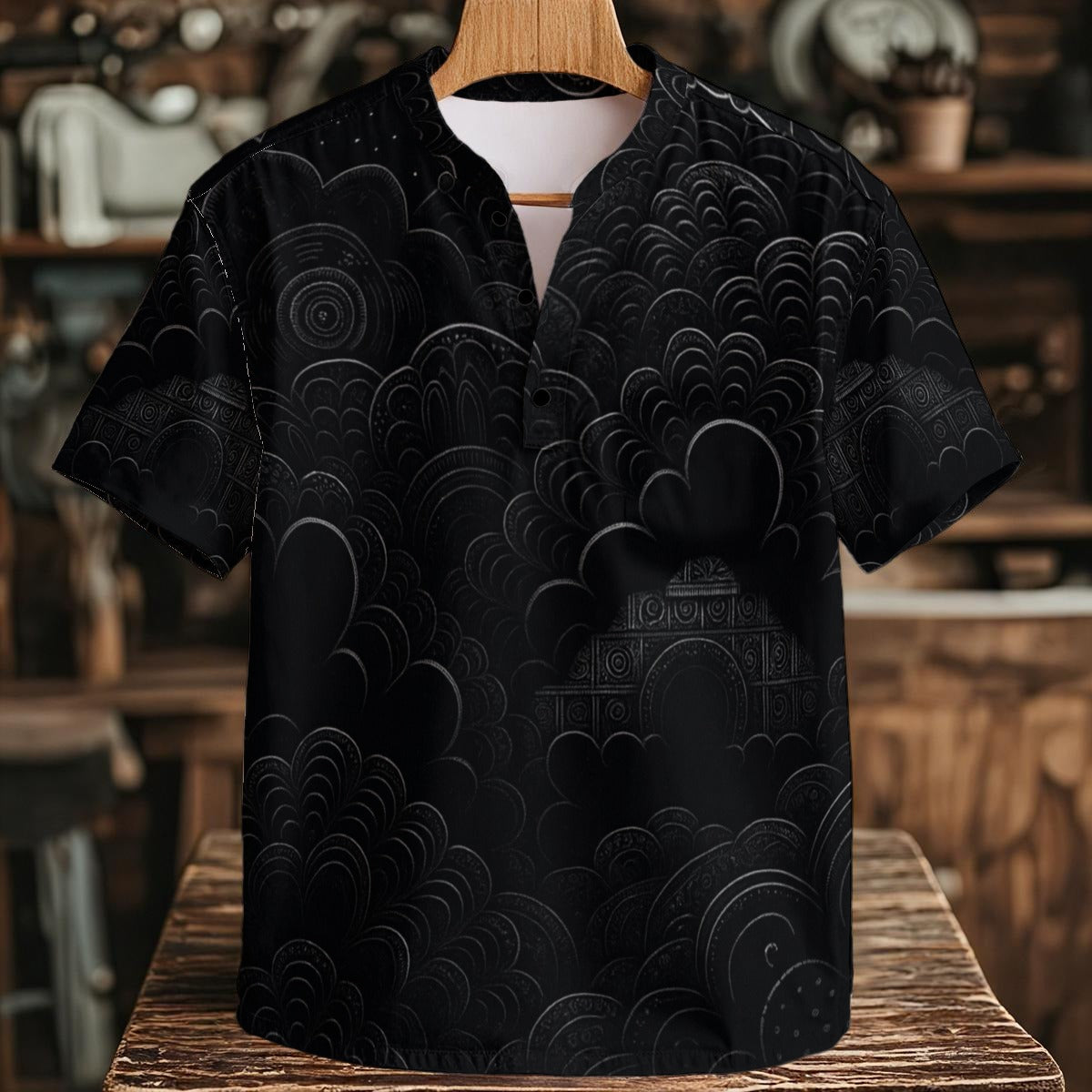 Men's Henley Shirt With Chest Pocket