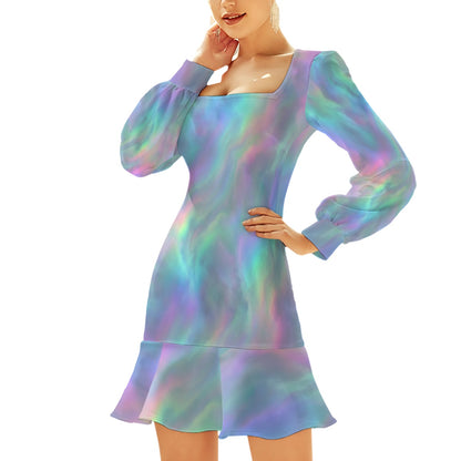 Women's Ruffle Hem Skinny Dress