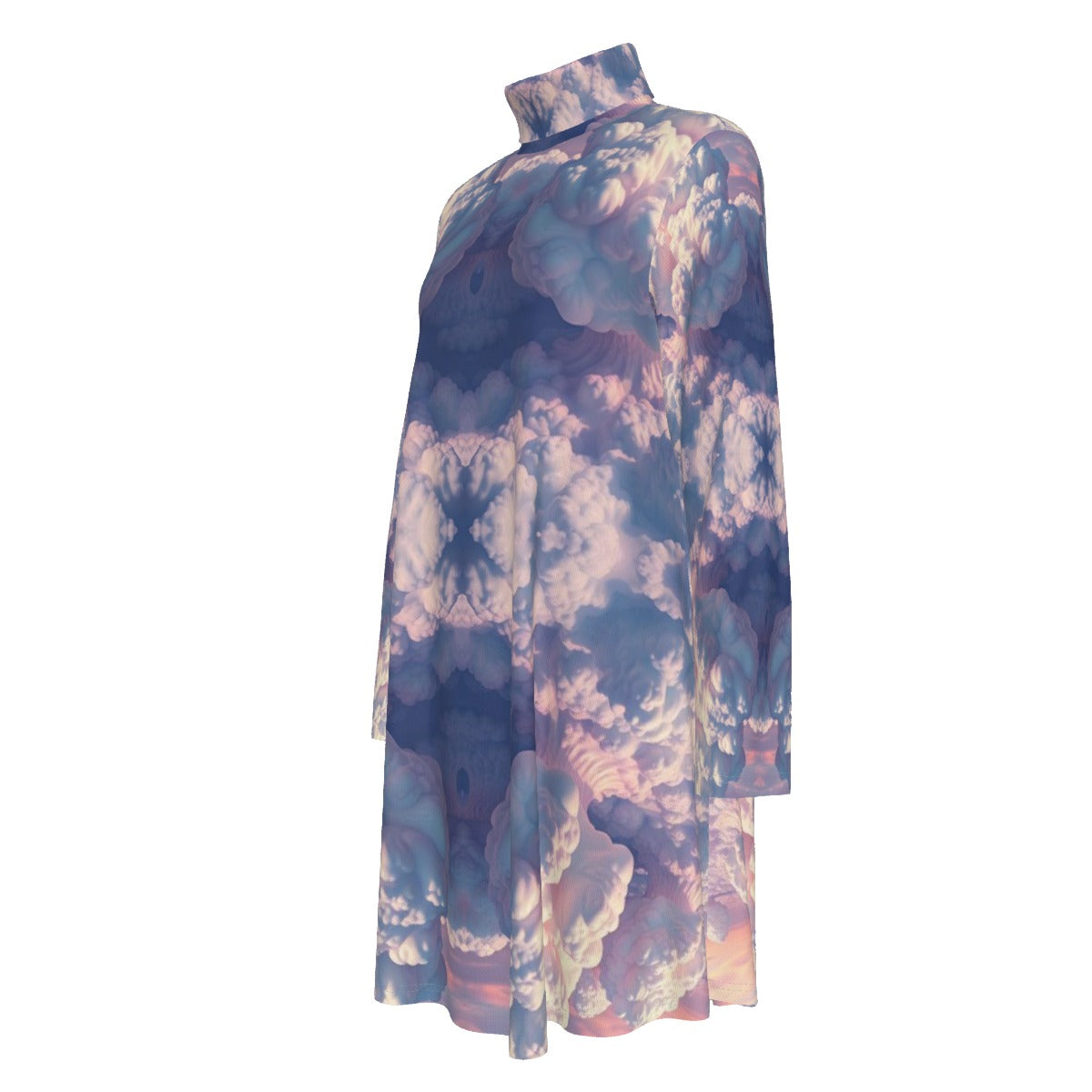 Women's High Neck Dress With Long Sleeve