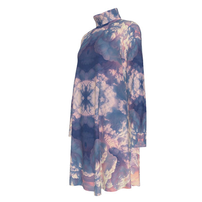 Women's High Neck Dress With Long Sleeve