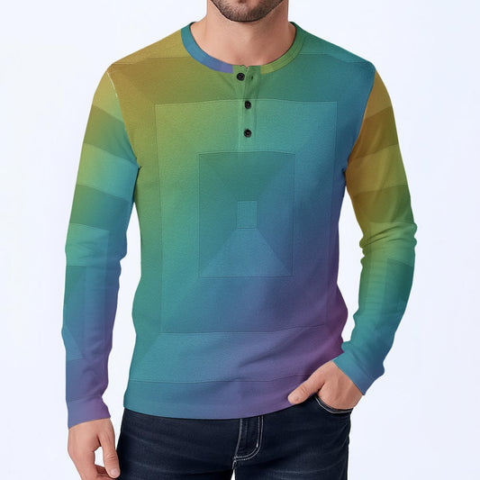 Men's Classic Long-Sleeve Henley Shirt