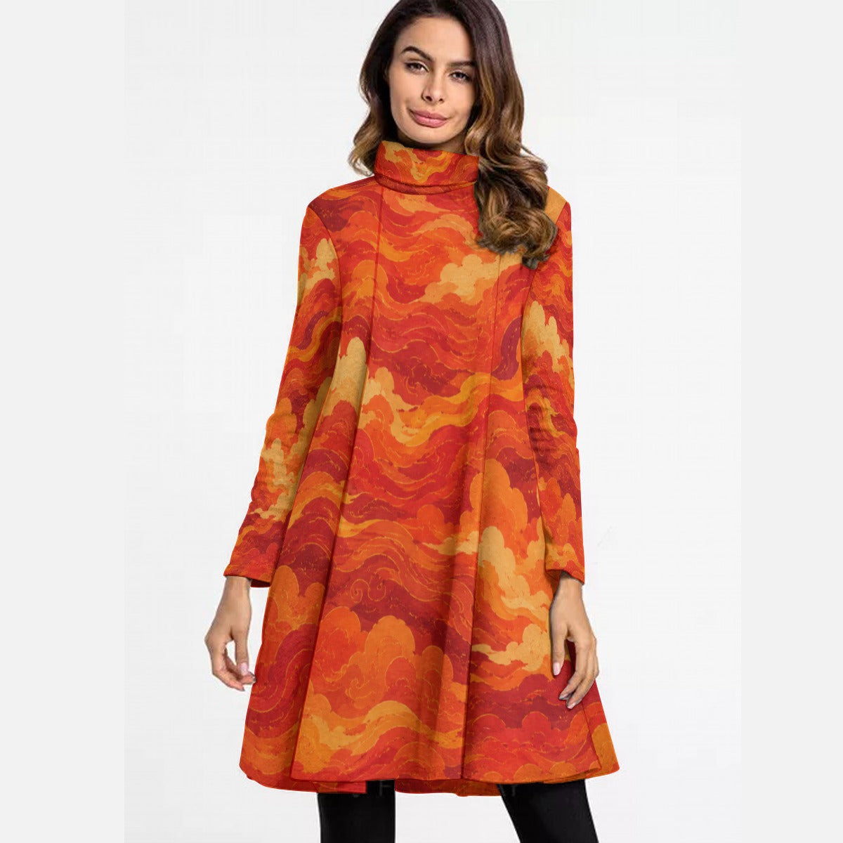 Women's High Neck Dress With Long Sleeve by O’Nimbus