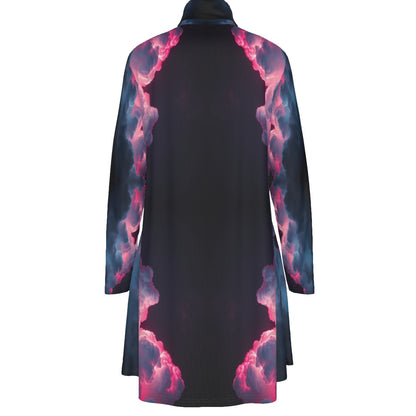 Women's High Neck Dress With Long Sleeve