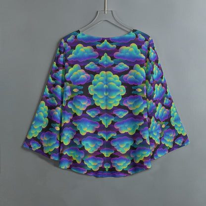 Women's V-neck T-shirt With Irregular Hem