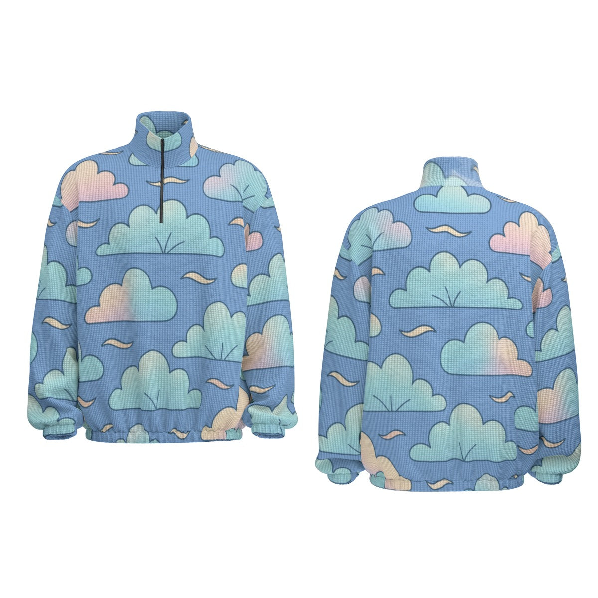 Unisex Turtleneck Zippered Sweatshirt