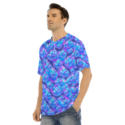 Men's Raglan Sleeve T-shirt With Button Closure