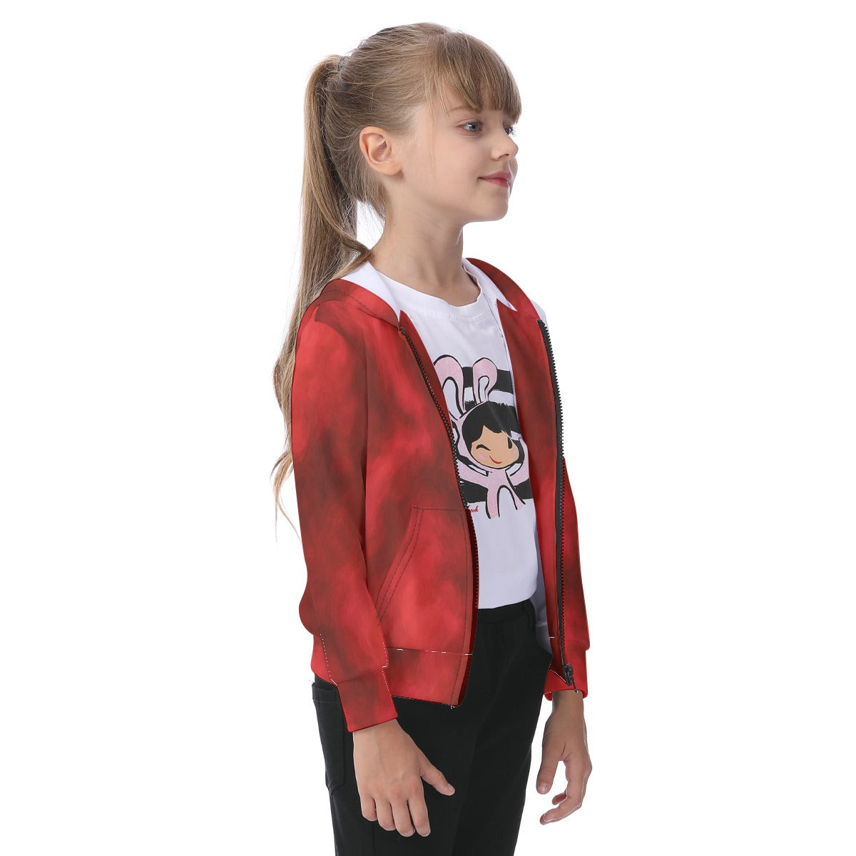 Unisex Kid's Zip-up Hoodie With Patch Pocket