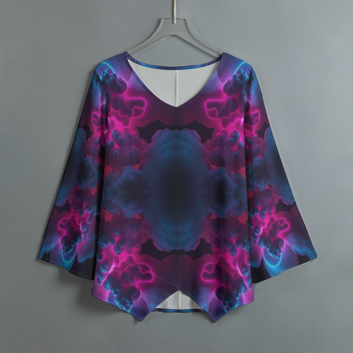 Women's V-neck T-shirt With Irregular Hem