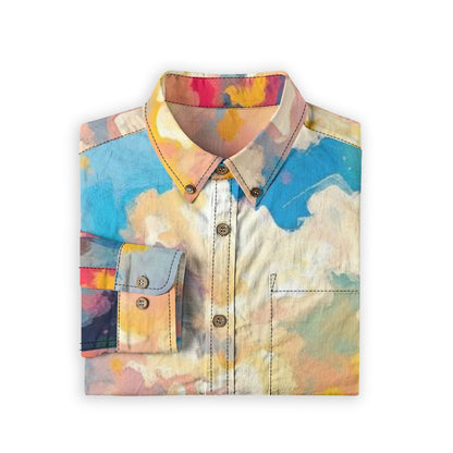 Men's Casual Lapel Long Sleeve Shirt|125GSM Cotton