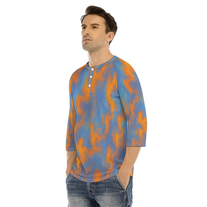 Men's Bracelet Sleeve T-shirt With Button Closure - view 3