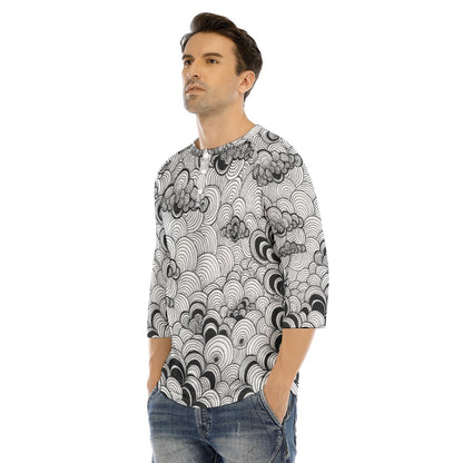 Men's Bracelet Sleeve T-shirt With Button Closure - view 3