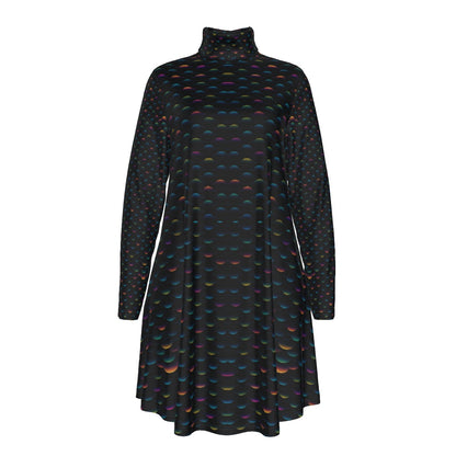 Women's High Neck Dress With Long Sleeve