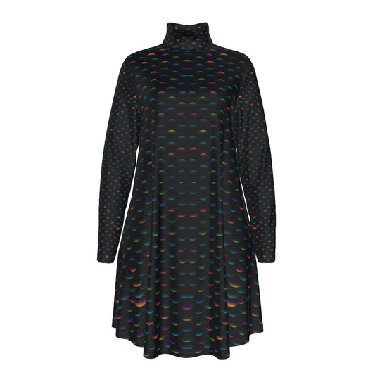 Women's High Neck Dress With Long Sleeve