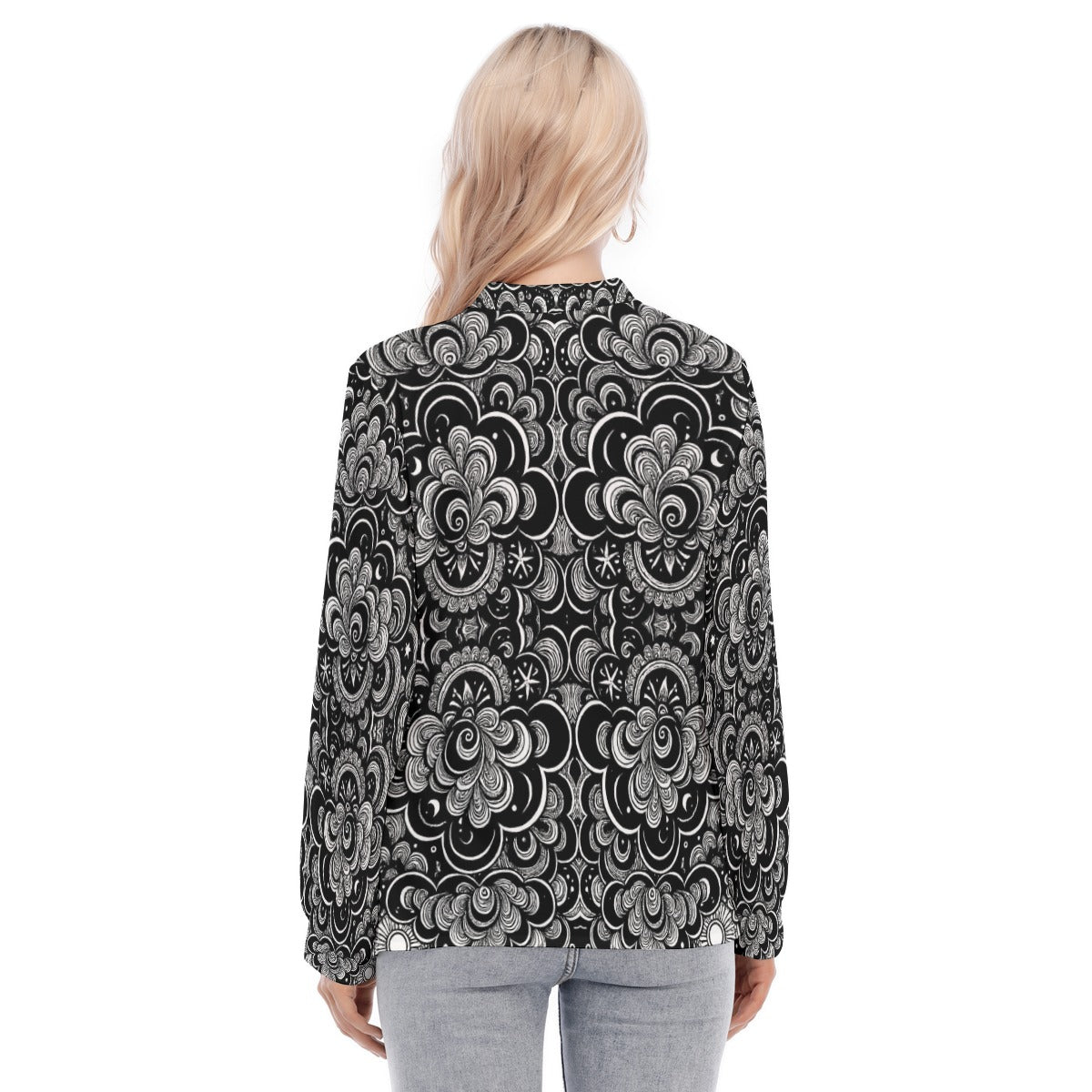 Women's Long Sleeve Blouse With Button Closure