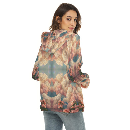 Women's Borg Fleece Hoodie With Half Zip