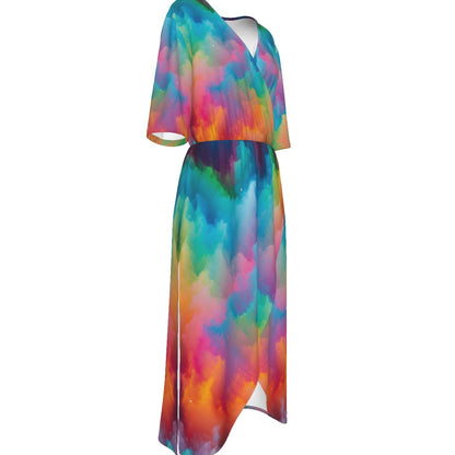 Women's Short Sleeve V-neck Dress