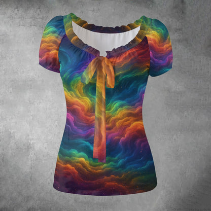 Women's Puff Sleeve Pleated Shirt