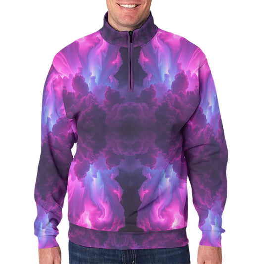 Men's Hidden Half-Zip Placket Hoodie