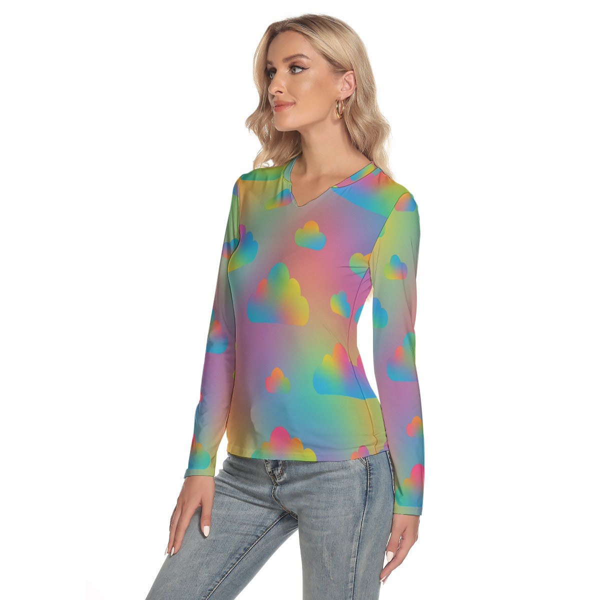 Women's V-Neck Long Sleeves T-Shirt