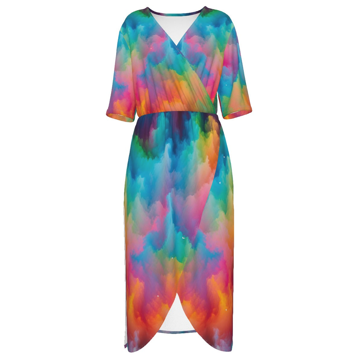 Women's Short Sleeve V-neck Dress