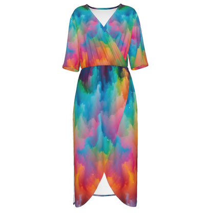 Women's Short Sleeve V-neck Dress