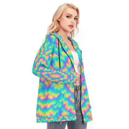 Women's Long Hoodie With Zipper Closure