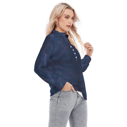 Women's Long Sleeve Blouse With Button Closure
