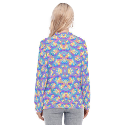 Women's Long Sleeve Blouse With Button Closure