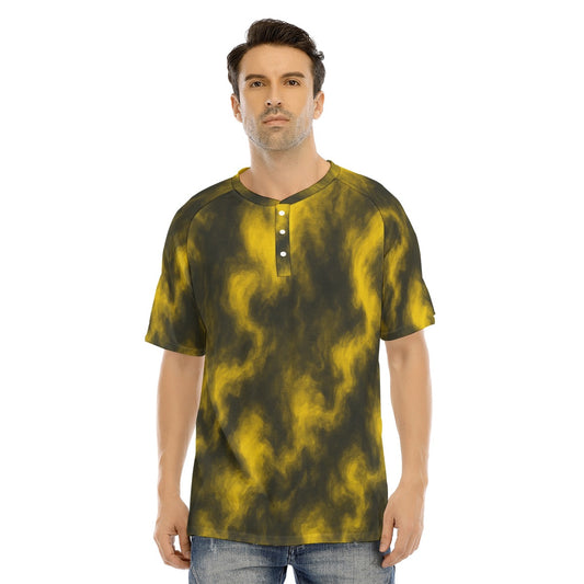 Men's Raglan Sleeve T-shirt With Button Closure